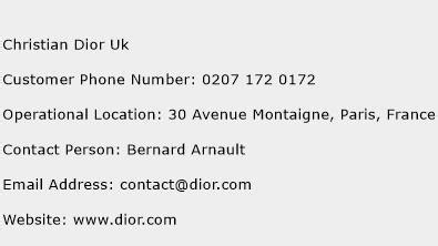 christian dior customer service number.